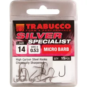   Trabucco Silver Specialist 12 Spade End, Barbed Feeder Hook 15db