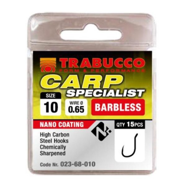 Trabucco Carp Specialist 14 Earless Beardless Hook 15pcs