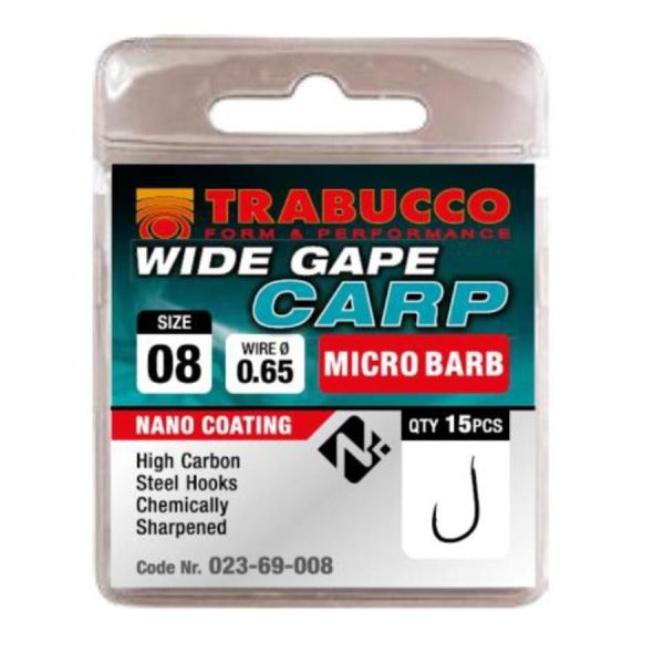 Trabucco Wide Gape Carp 16 Flap Bearded Hook 15pcs