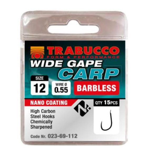 Trabucco Wide Gape Carp 14 Flap Beardless Hook 15pcs
