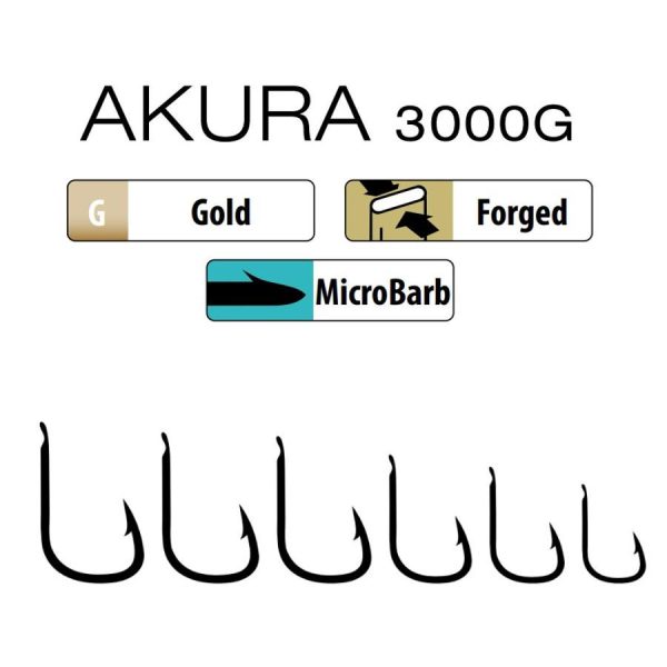 Trabucco Akura 3000G 08 Bearded Hook with flats 15pcs