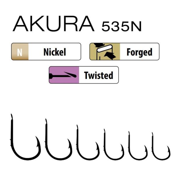 Trabucco Akura 535N 08 Bearded Flat Hook 15pcs