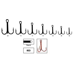 Trabucco Treble Red 2/0 Treble Hook 5pcs