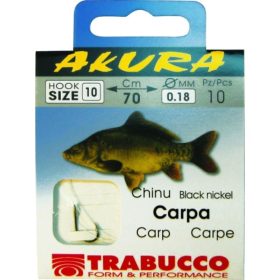   Trabucco Akura Carp 01 Spade End, Barbed Monofilament Pre-tied Hook 10pcs