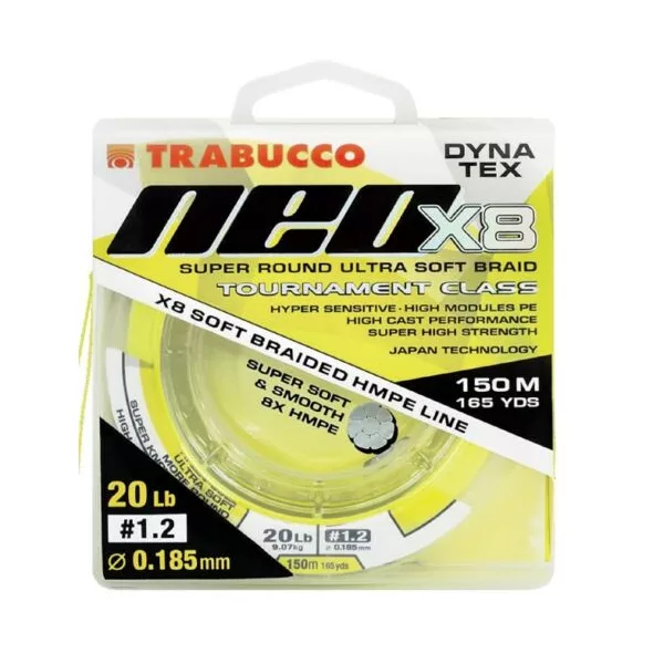 Trabucco Dyna-Tex Neo X8 300m 0.33mm Yellow Braided Main Line