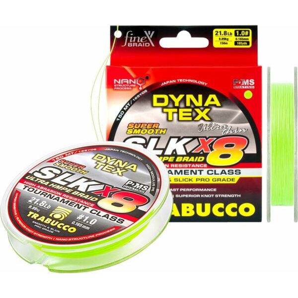 Trabucco Dyna-Tex SLK X8 SS 150m 0.084mm Lime Green Braided Mainline