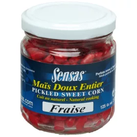 Sensas Jarred Strawberry Flavoured Baiting Corn 212ml