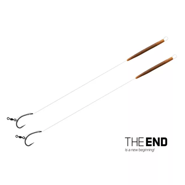 Delphin THE END D-Rig tied hook / 2pcs Pre-tied hook 20cm/0.35mm/#4