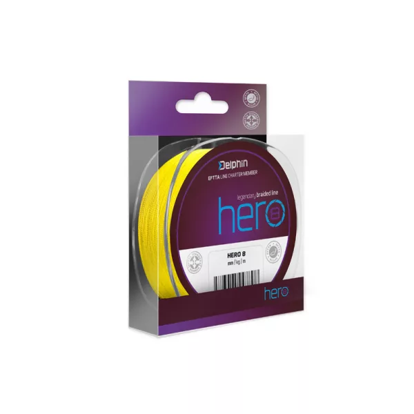 Delphin HERO 4 0,12mm Braided Fluo yellow