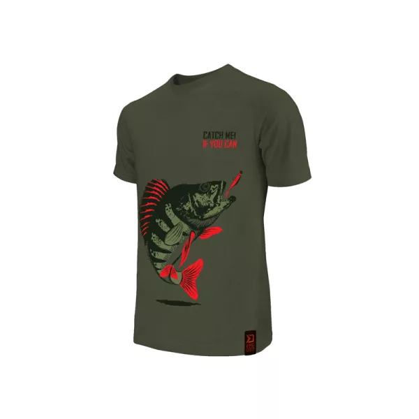 Delphin - Catch me! PERCH Dark Green - T-Shirt - XL