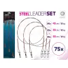 Delphin Set BOMB! steel leader with snap/7 strands (75x /20,30,40cm/12kg)