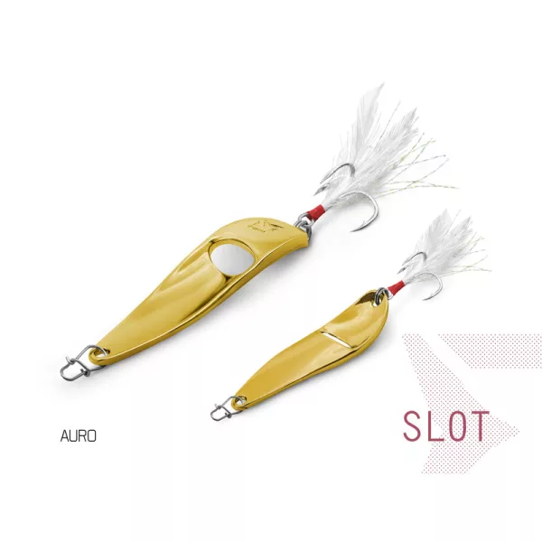 Delphin SLOT Wobbling Spoon Lure 15gr Auro
