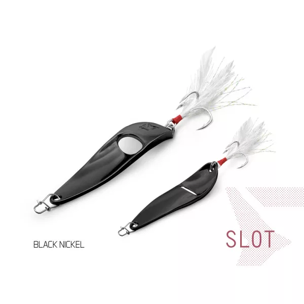 Delphin SLOT Wobbling Spoon Lure 15gr Black Nickel