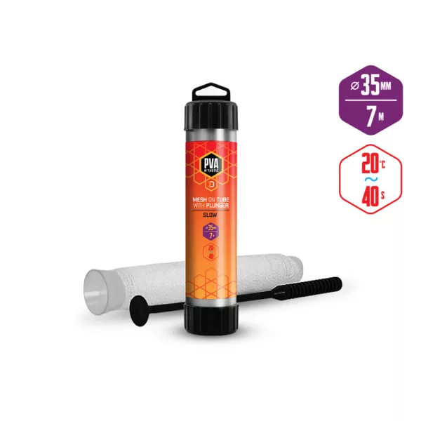 Delphin PVA n 'tastic mesh on loading tube + plunger / 7m - 35mm PVA mesh