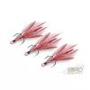 Delphin B!RD Hook TRIPLE / 3pcs red feathers #6