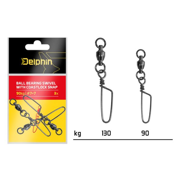Ball bearing swivel with coastlock snap / 3 pcs 90kg