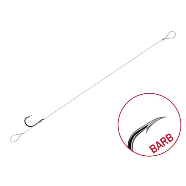 Delphin FLR Loop 8cm 0.22mm Size 10 Eyed, Barbed Pre-tied Hook 6 pcs