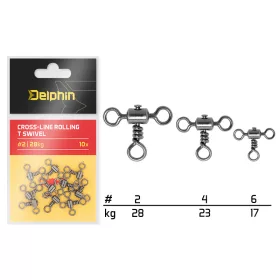 Delphin Through Rolling T Swivel #2 10pcs
