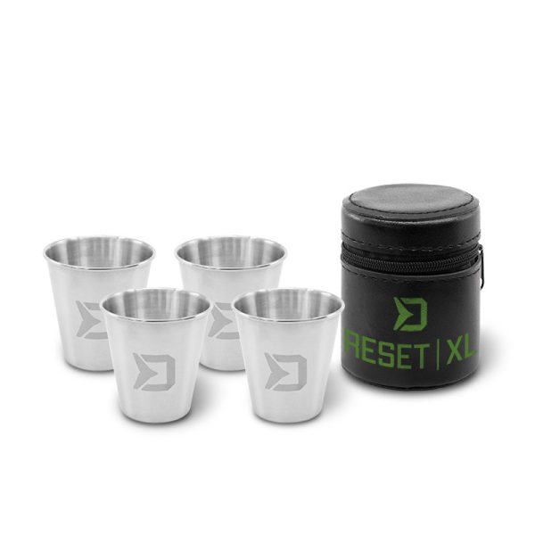 Delphin RESET XL 4v1 4x70ml Stainless Steel Shot Glass Set