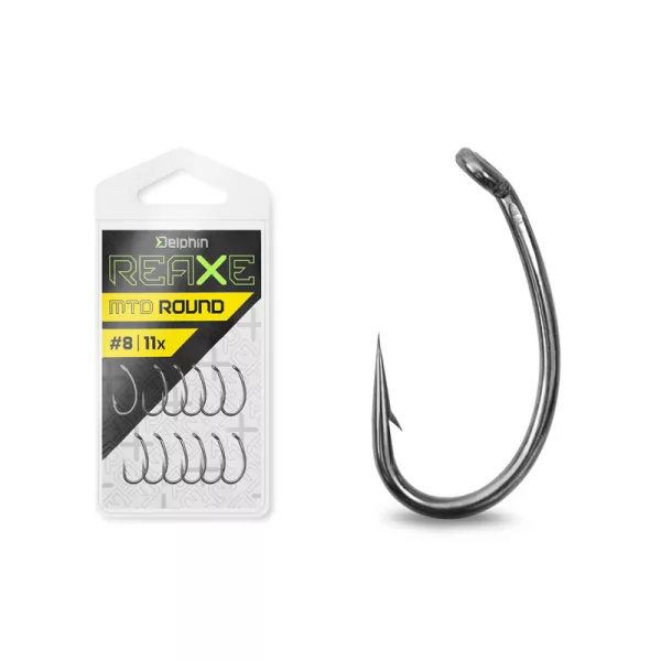 Delphin Reaxe MTD Round Eyed, Barbed Feeder Hook #8 11pcs