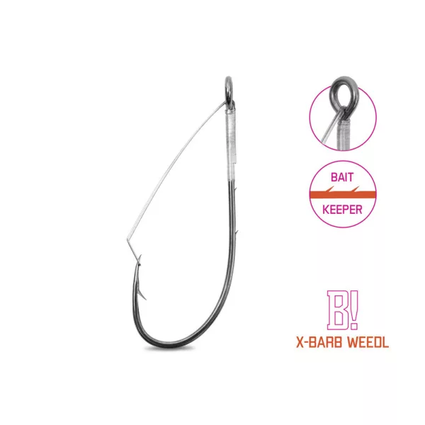 Delphin B! X-Barb Weedl 1/0 Weedless Cheburashka Hook 8pcs