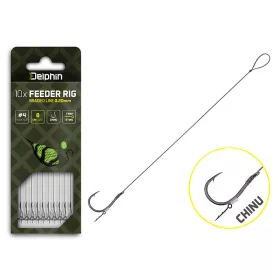  Delphin Braided Sting Feeder Rig 12cm Braided Pre-tied 8 Chinu Hook 10pcs