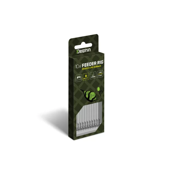 Delphin Braided Sting Feeder Rig 8cm Braided Pre-tied 6 Turner Hook 10pcs
