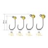 Delphin T-Area BL Tungsten Jig 4mm 0.6gr 6 Gold Micro Jig Head 5pcs