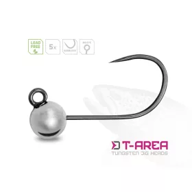   Delphin T-Area BL Tungsten Jig 4.6mm 0.9gr 6 Silver Micro Jig Head 5pcs