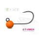 Delphin T-Area BL Tungsten Jig 5,5mm 1,5gr 4 Fluo Orange Micro Jig Head 5pcs
