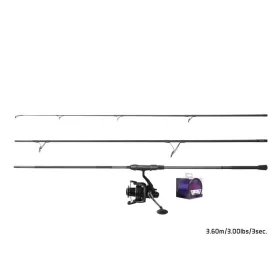   Delphin Carp Fishing Set CorsaBlack Nero 3.60m with 3-piece Rod, Corzar 8T Reel and Impulz 0.30mm Line