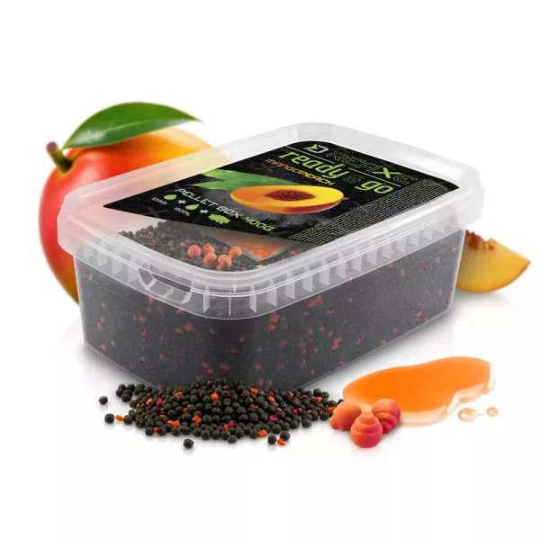 Delphin Reaxe Ready&Go Mango-Peach Pellet Box 400gr + 120ml Booster and 10mm Wafters