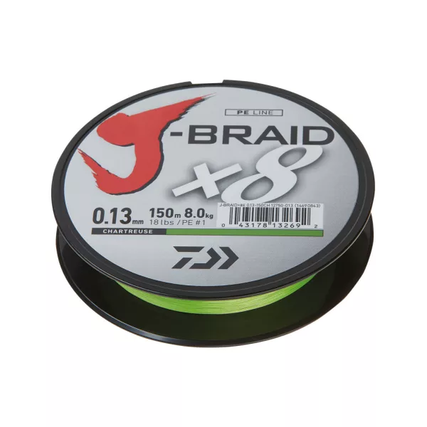 Daiwa J-Braid X8 Chartreuse 0.06mm 3000m Braided Main Line