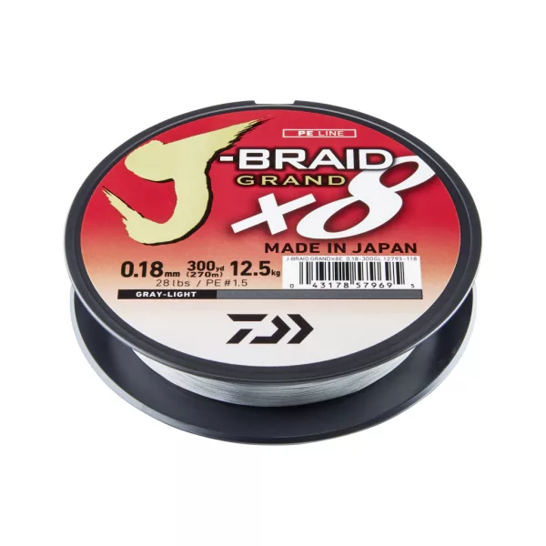 Daiwa J-Braid Grand X8 Light Grey 0.06mm 135m Braided Mainline