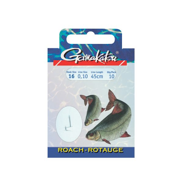 Gamakatsu Roach Prebaited Silver 10 10pcs/pack Flat Bearded Bojlis Hook