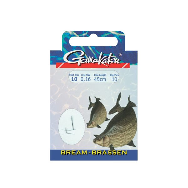 Gamakatsu Bream Prebaited Silver 10 10pcs/pack Flat Bearded Bojlis Hook