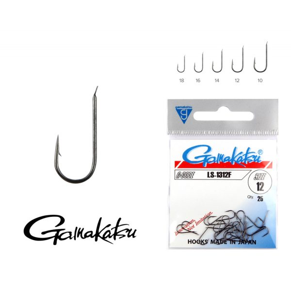 Gamakatsu LS-1310N/016 Silver 16 25pcs/pack Flat Bearded Feeder Hook