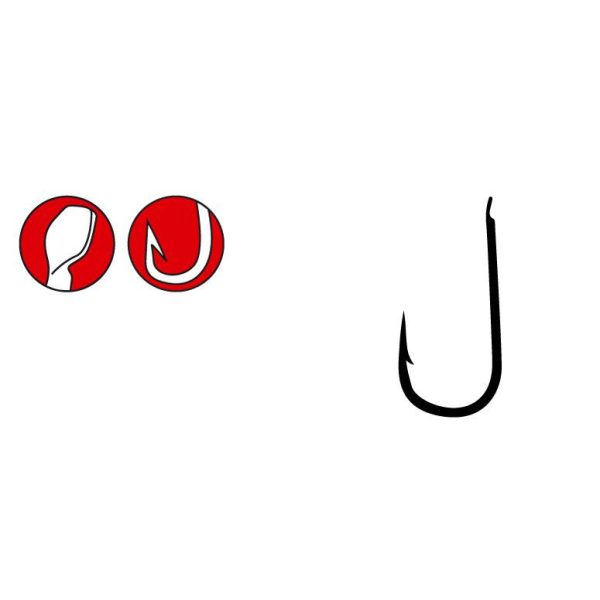 Gamakatsu LS-1312F Hooks Black #10 Flat Bearded Hook