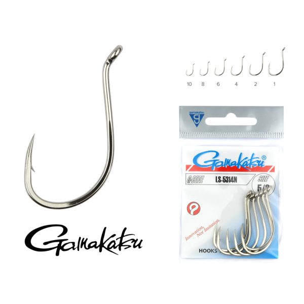 Gamakatsu LS-5314N/008 Silver 8 10pcs/pack Ear Beard Feeder Hook