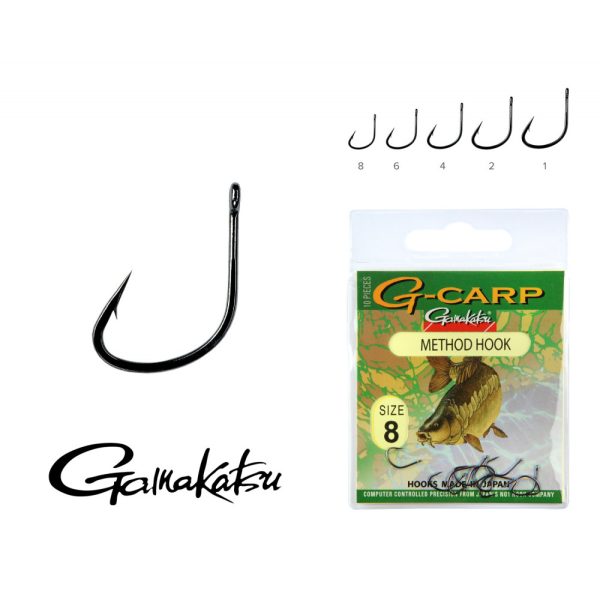 Gamakatsu G-Carp method Black 2 10pcs/pack Ear Bearded Feeder hook