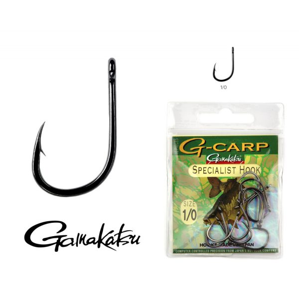 Gamakatsu G-Carp method Black 8 10pcs/pack Ear Bearded Feeder hook