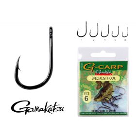   Gamakatsu G-Carp specialist Black 1/0 10pcs/pack Eyed Barbed Feeder hook