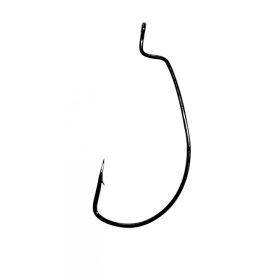   Gamakatsu Worm Offset Black 5/0 5pcs/pack Eyed Barbed Predator fish hook