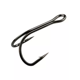   Gamakatsu Preda Double 21 Hooks Black Double-pronged Eyed Barbed Hook #8