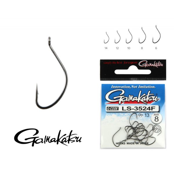 Gamakatsu A1 Teflon Super Hook Black 8 10pcs/pack Ear Bearded Bojlis hook