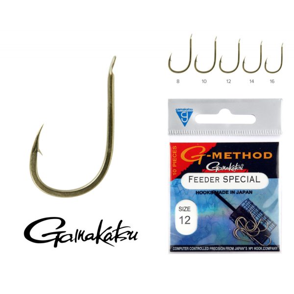 Gamakatsu Feeder Special Bronze 8 10pcs/pack Flat Bearded Feeder Hook