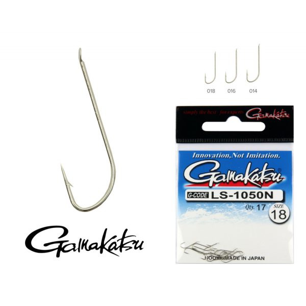 Gamakatsu LS-3510F/008 N/L Black 8 15pcs/pack Flat Bearded Feeder Hook