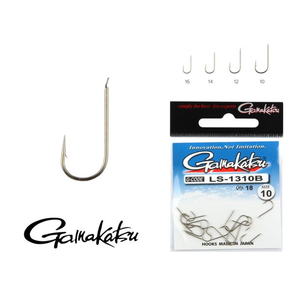 Gamakatsu LS-1050N/018 N/L Silver 18 17pcs/pack Flat Bearded Feeder Hook