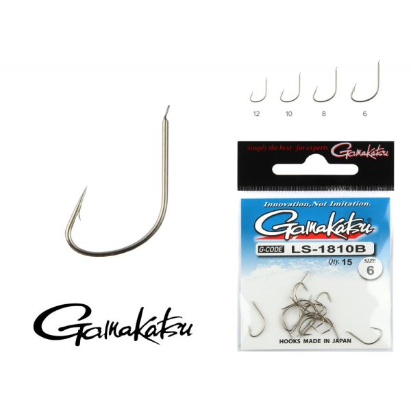 Gamakatsu LS-1810B/008 N/L Silver 8 15pcs/pack Flat Bearded Feeder Hook