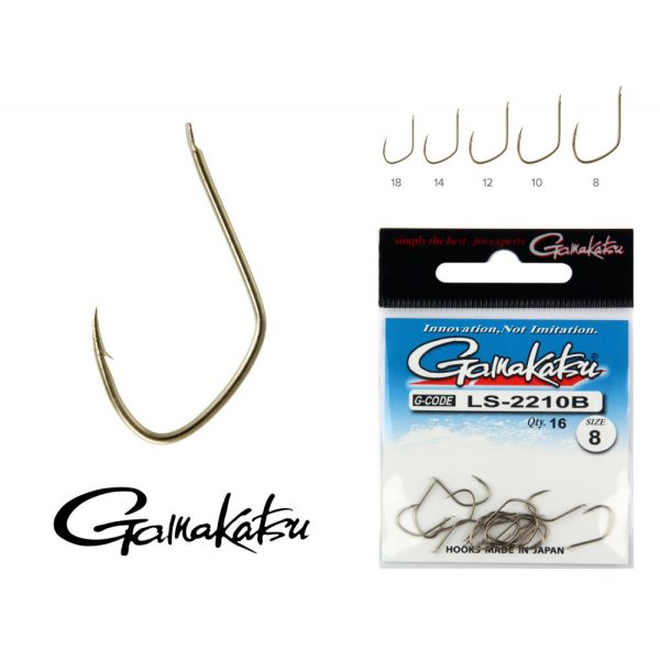 Gamakatsu LS-2210B/012 N/L Bronze 12 17pcs/pack Flat Bearded Feeder Hook